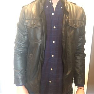 Men’s leather Look Bomber